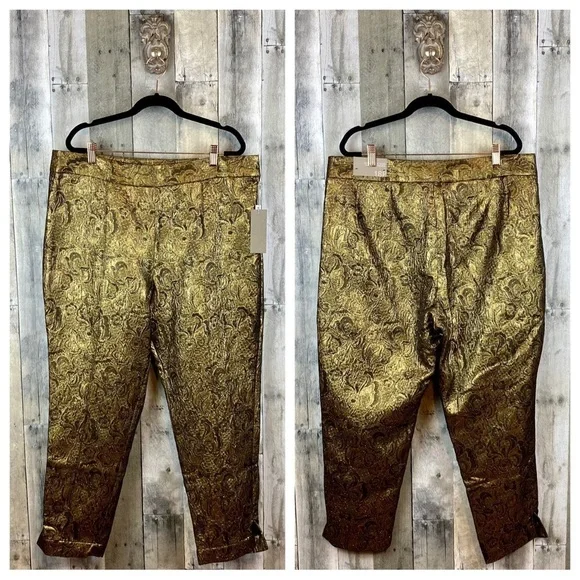 Soft Surroundings Gold Patterned Pants - Picture 11 of 16